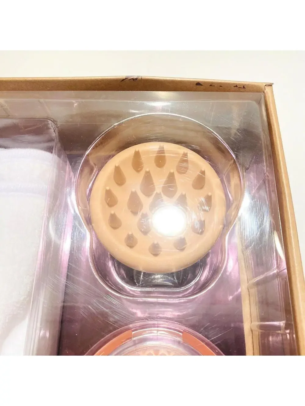 Bamboo Scalp Massager Gift Set with Exfoliating Skin Brush, Hair Wrap Turban New